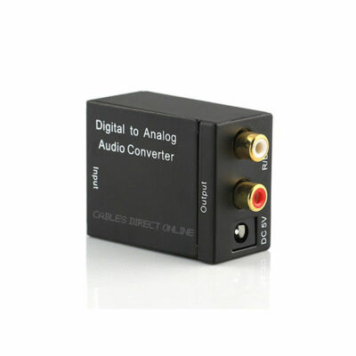 Digital Optical Coax to Analog RCA Audio Left Right Converter Adapter Toslink