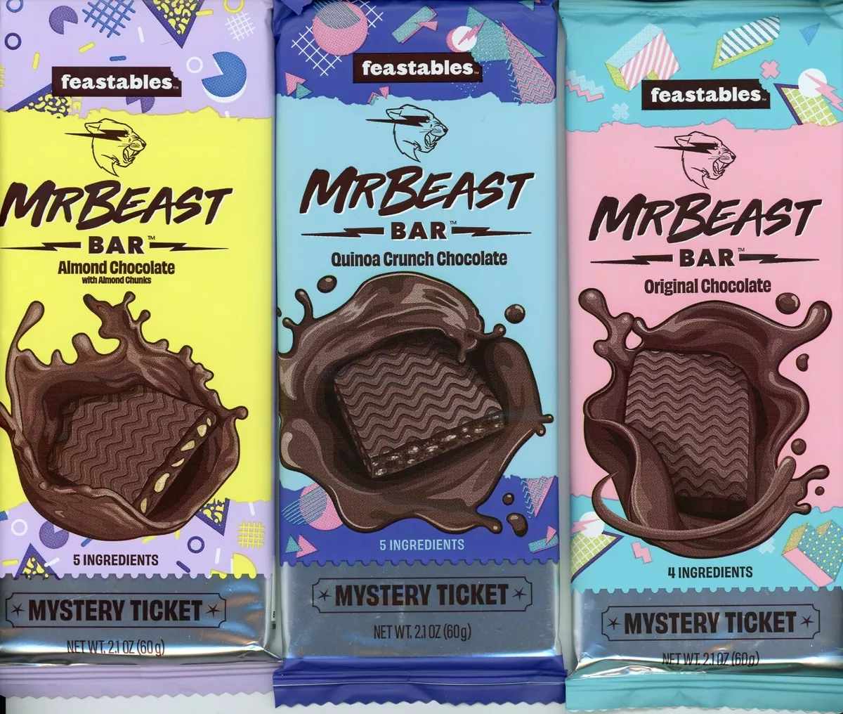  Feastables MrBeast Variety Pack Chocolate Bars