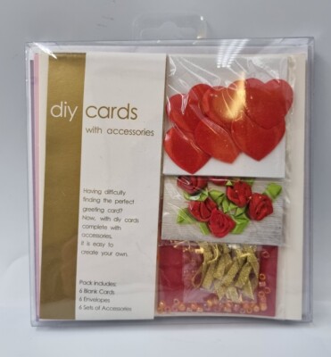 DIY Kartenbastelsets - 7 Sorten - 6 Karten 6 Umschläge 6 x Zubehör Sets