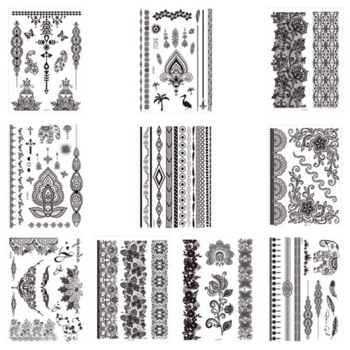 10 Pcs Tattoo Decal Fashion Stickers Temporary Water Proof - Afbeelding 1 van 12