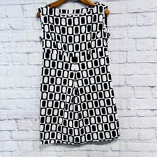 Jessica Howard Geometric Design Sleeveless Mini Dress Size Small Retro Stretch
