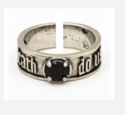 TILL DEATH DO US PART SILVER GRUNGE RING SIZE 8.5