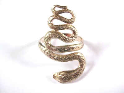 Anello A Forma Di Serpente In Acciaio Inossidabile Per Donna - Stile Retrò, Ipoallergenico, Taglie Dalla 6 Alla 10 - 3