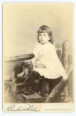 D0930~ Pretty Girl & Fancy Feather Plume Hat Cabinet Card - Philadelphia