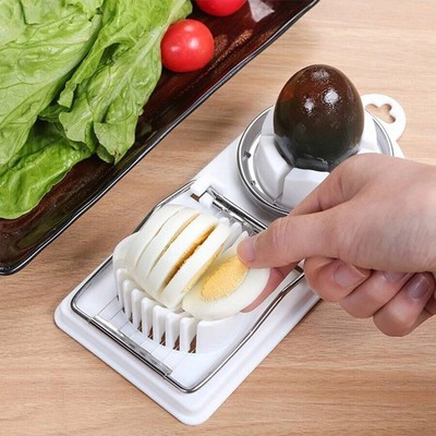 New 2-in-1 Stainless Steel Egg Cutter - Multi-Use with PP Base - Fast Ship
