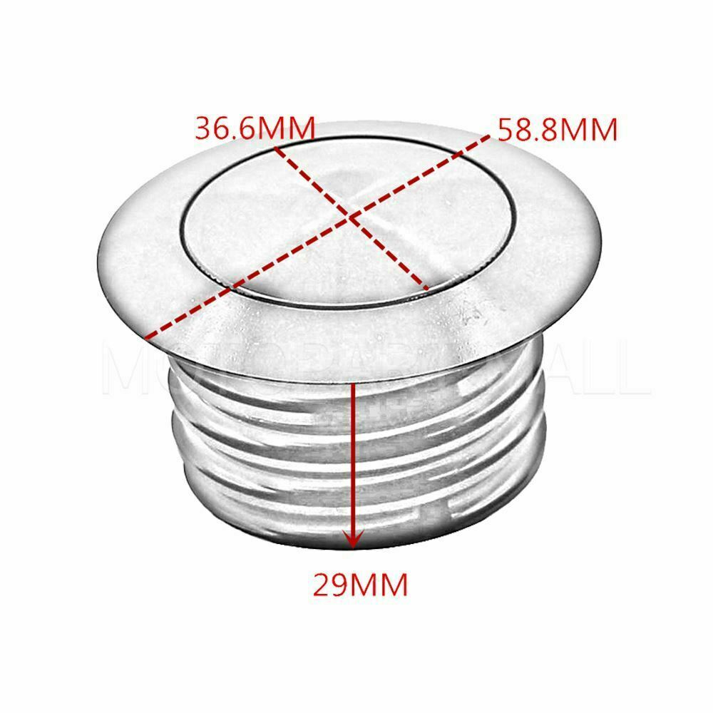 Gas Cap Sportster Pop-Up Vented Gas Cap For Harley Softail, Dyna, Sportster - Chrome Billet Aluminum Harley Flush Mount Gas Cap - Foto 5