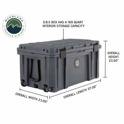 For D.B.S. - Dark Gray 169 QT Dry Box with Wheels, Drain, and Bottle Opener Over