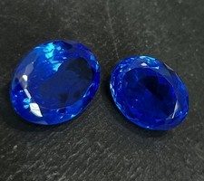 A  Natural Flawless BLUE Sapphire 40 Ct 2 Pcs CERTIFIED Loose Gemstone Oval Cut