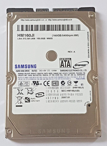 160 GB SATA Samsung Spinpoint M80S HM160JI 5400RPM 8MB 2,5" interne Festplatte