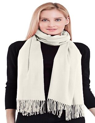 Off White 100% Cashmere Shawl Wrap Stole Hand Made in Nepal *NEW* |