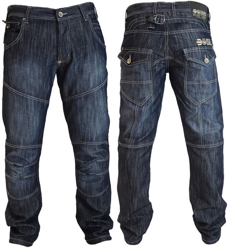 Mens Crosshatch Jeans Denim Trousers 