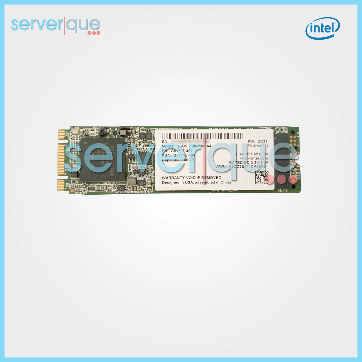 Intel M.2 Interface 180 GB Storage Capacity Solid State Drives for