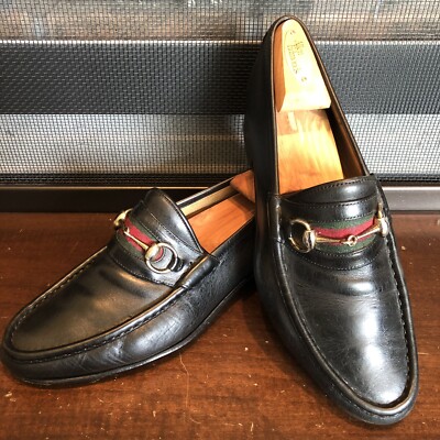 Gucci Men's Vintage Black Leather Horsebit Loafers Size EU 42 M | eBay