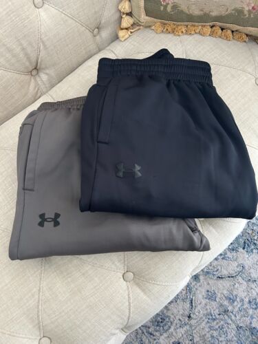 2~Pr.~Mens~XXL Under Armour Drawastring Lose Pants~Black~Gray~GC