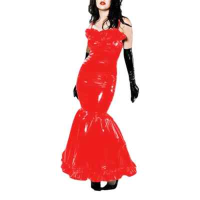 leather fishtail dress Black fishtail mermaid evening dress