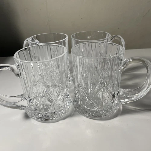 CRISTAL D'ARQUES DURAND CRYSTAL Coffee Mugs Set Of 4 Retired Classic Bar