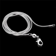 Fashion 925 Sterling Silver Lobster Clasp Snake Chain 20" For Pendant Necklace