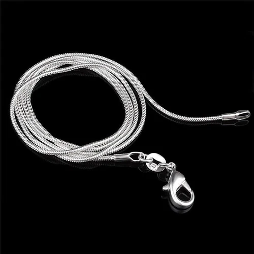 Fashion 925 Sterling Silver Lobster Clasp Snake Chain 20" For Pendant Necklace
