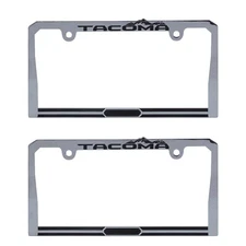 2PC Toyota Tacoma Metal Chrome Auto License Plate Frame Universal Fit