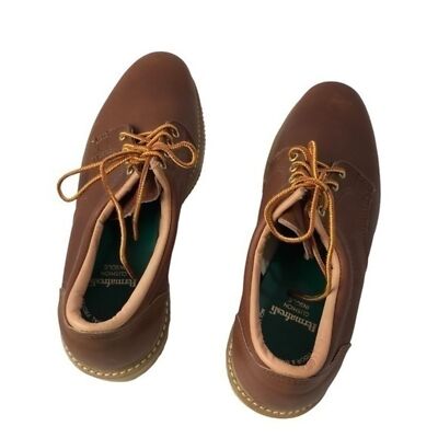 DOUBLE H Vintage Brown Leather Work Wedge Oxfords 8.5 EE | eBay