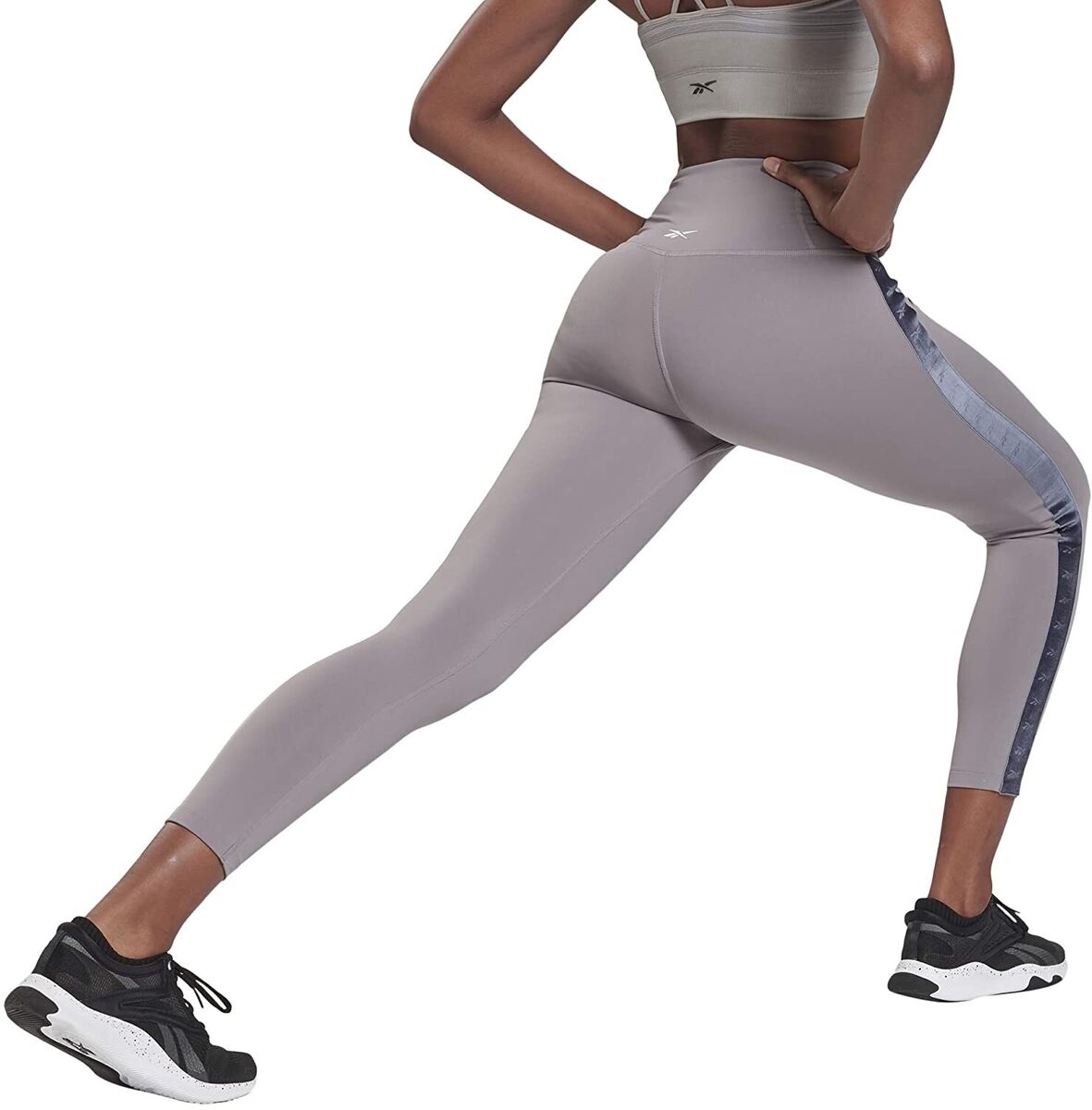 Womens Ladies Reebok Velour Leggings Bottoms Pants Running Fitness Gym -  Grey