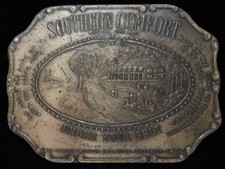 OJ01144 VINTAGE 1970s  SOUTHERN COMFORT UNDER YOUR BELT  BOOZE BELT BUCKLE