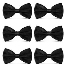Men's Bowties Formal Satin Solid - 6/12 Pack Bow Ties Pre-tied 6pk-black