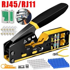 Pass Through RJ45 Crimp Tool Kit Ethernet Crimper CAT5 Cat5e Cat6 Crimping Tool