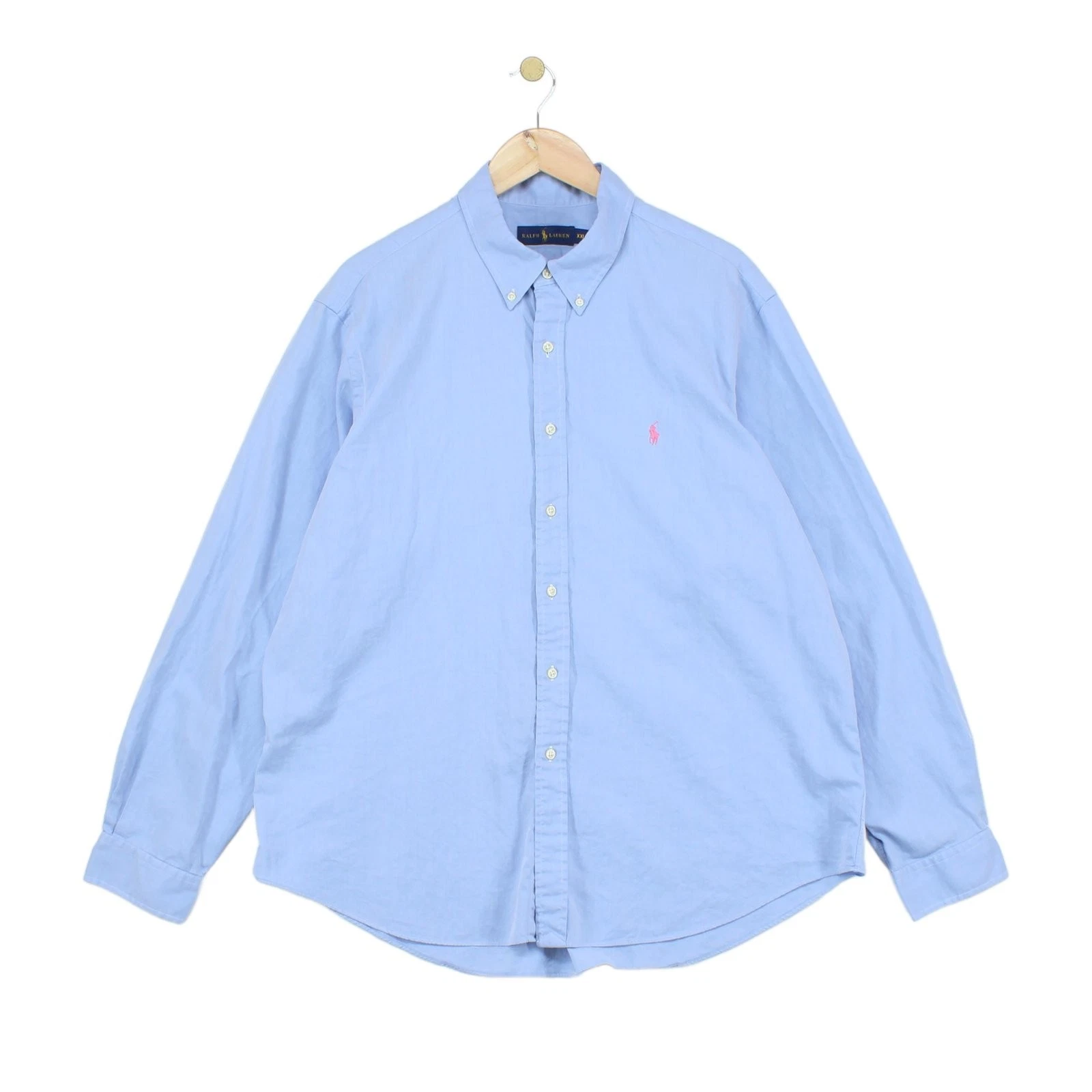 Ralph Lauren Shirt Mens Size 2XL Blue Button-Down Long Sleeve Classic