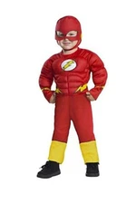 DC The Flash Child Muscle Costume Rubies Toddler Boys or Girls Size 2T - 3T New!