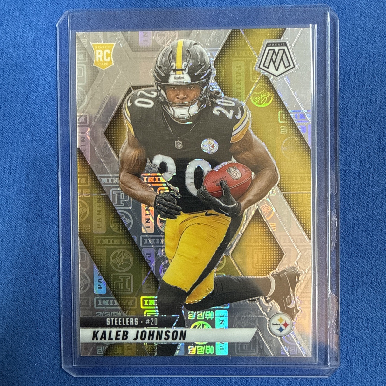 2025 Panini Mosaic Kaleb Johnson Rookie #315 Silver Knight Prizm #/149 Steelers