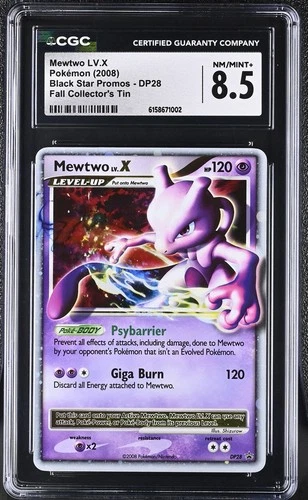 Pokémon English Mewtwo LV.X DP28 2008 Black Star Promo CGC 8.5