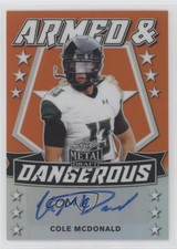 2020 Leaf Metal Draft Orange Rainbow 1/7 Cole McDonald #AD-CM1 Auto 7m3