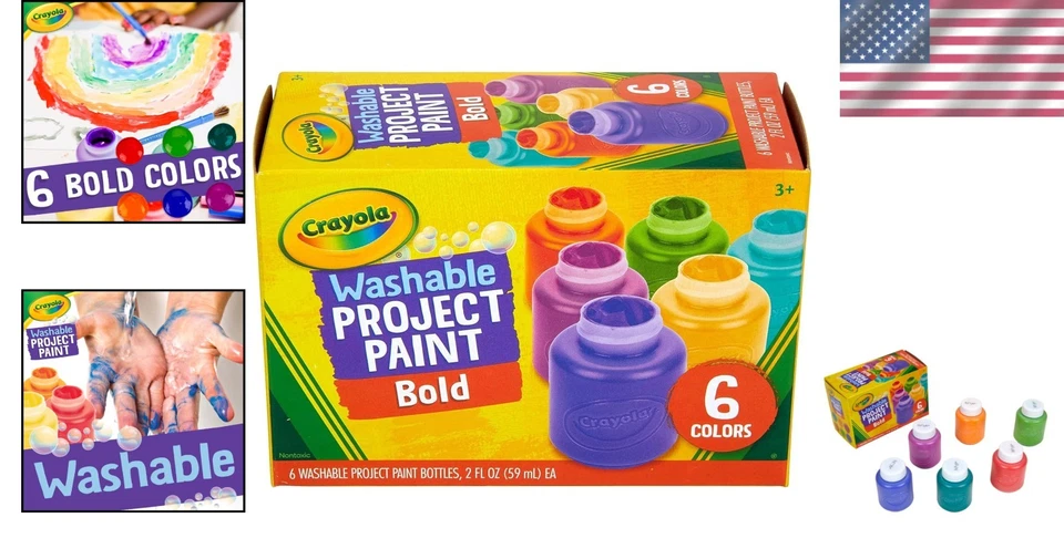 Conjunto de pintura infantil lavável 6ct - Suprimentos de arte não tóxicos para artesanato e projetos divertidos - Imagem 2 de 4