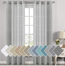 H.VERSAILTEX Elegant Linen polyester Semi Sheer Curtains for Bedroom 52 W-84 L
