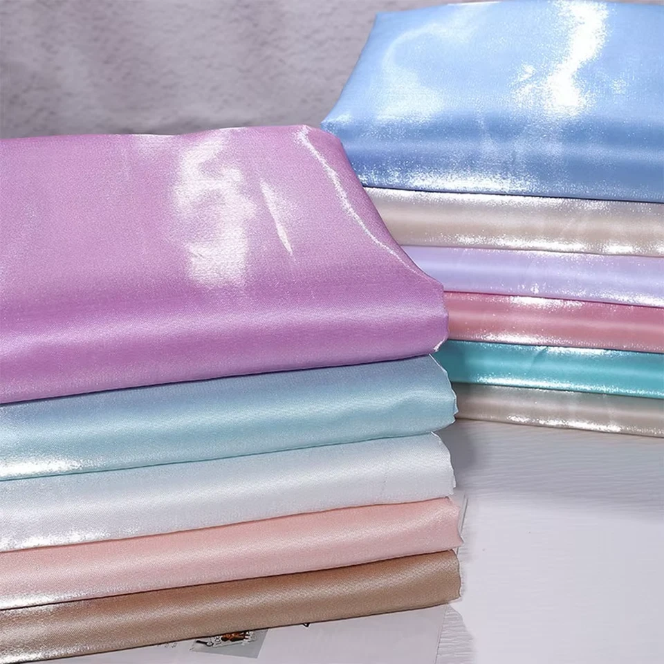 Liquid Drape Satin Fabric Heavyweight High Density Wedding Dress Gown Polyester - Image 3 of 4