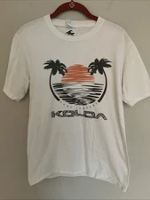 Koala Surf Company Graphic T Shirt Short Sleeve Top Size Small White Sun Trees