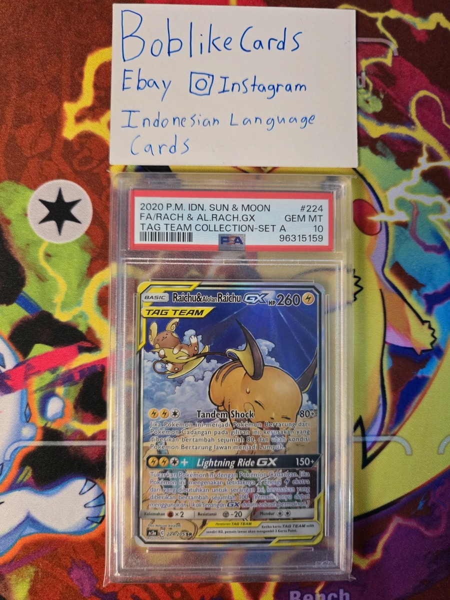 Pokemon TCG Indonesia Raichu & Alolan Raichu GX SR 224/205 AC3a