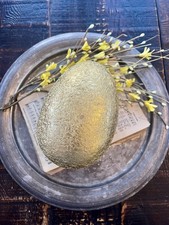 Large Vintage Western Germany Paper Mache Gold Easter Egg Container