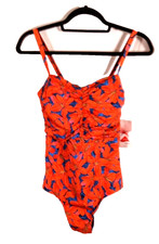 Land's End women's floral lycra multicolor 6 one piece swimsuit NWT