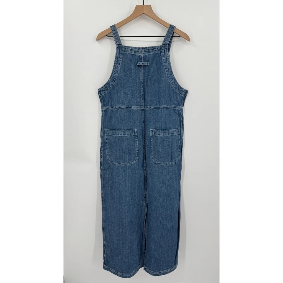 Винтажный джинсовой ткани джемпер платье женщин средний синий Jean общий 90-х скромный коттедж - Изображение 3 из 4