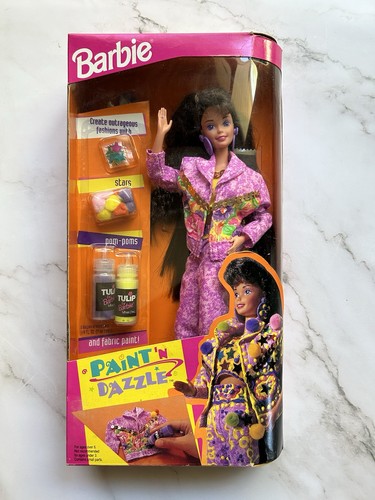 Barbie 1993 Paint 'N Dazzle – Collection Mattel, Fabriquée En Malaisie – NRFB, +17 Ans