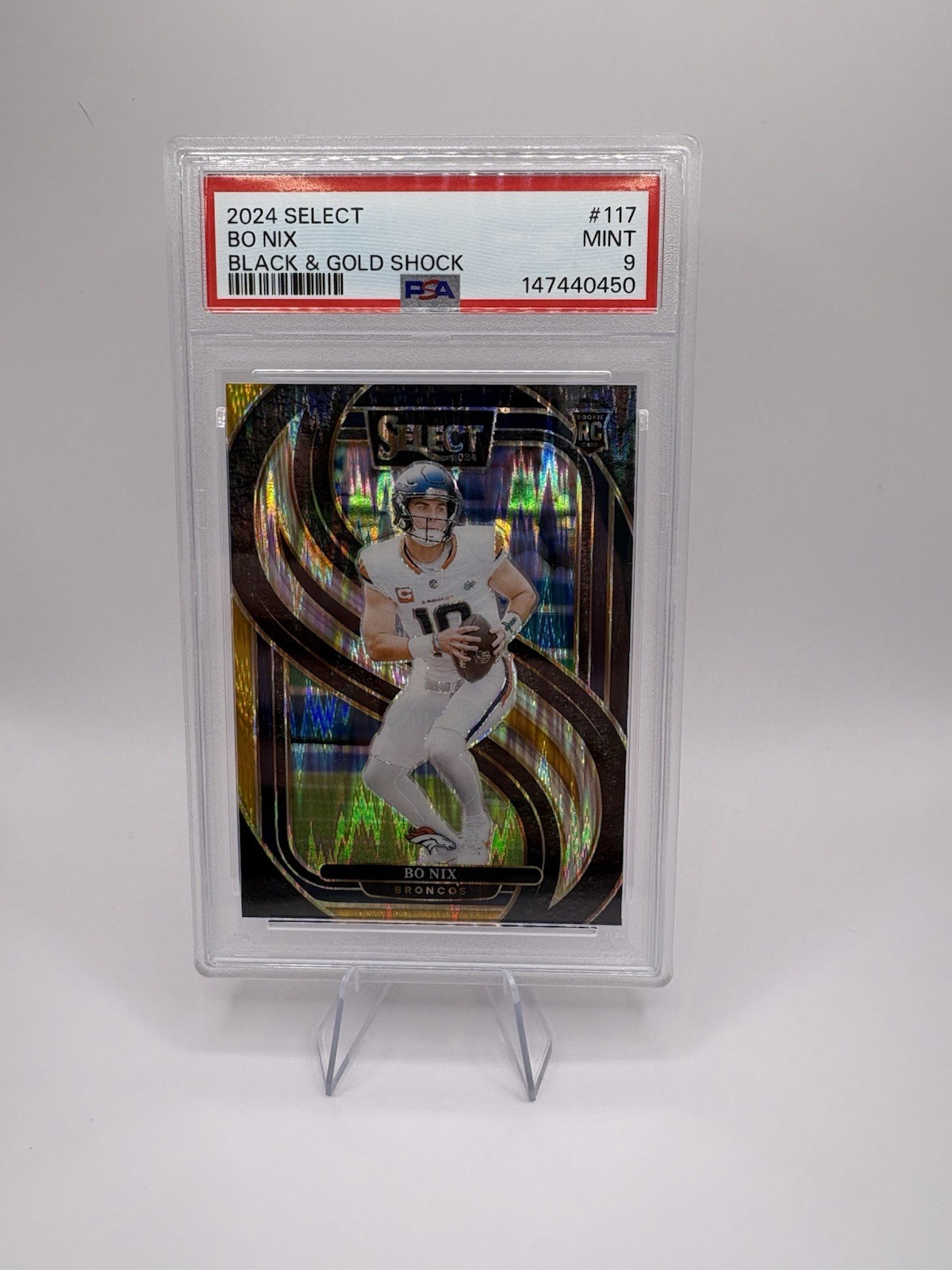 2024 PANINI SELECT BLACK & GOLD SHOCK #117 BO NIX ROOKIE RC PSA 9