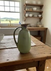 Vintage Frankoma Pottery # 835 Prairie Green & Brown Pitcher  8" tall