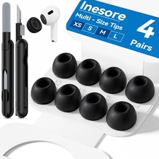 Replacement silicone ear tips for wireless earbuds.