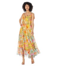 America & Beyond Women Boho Blissful Tiered Maxi Dress, Yellow