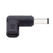 Cablecc USB 3.1 Type C USB-C Female to DC 12V 5.5x2.1mm Plug 90 Matte Black