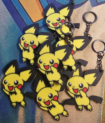 3D PRINTED PICHU KEYCHAIN NOSTALGIA RETRO POKEMON FUN FOR ALL 12/111