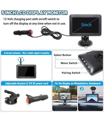 EWAY WiFi Magnetic Hitch Wireless Backup Camera rechargeable - Picture 9 of 10
