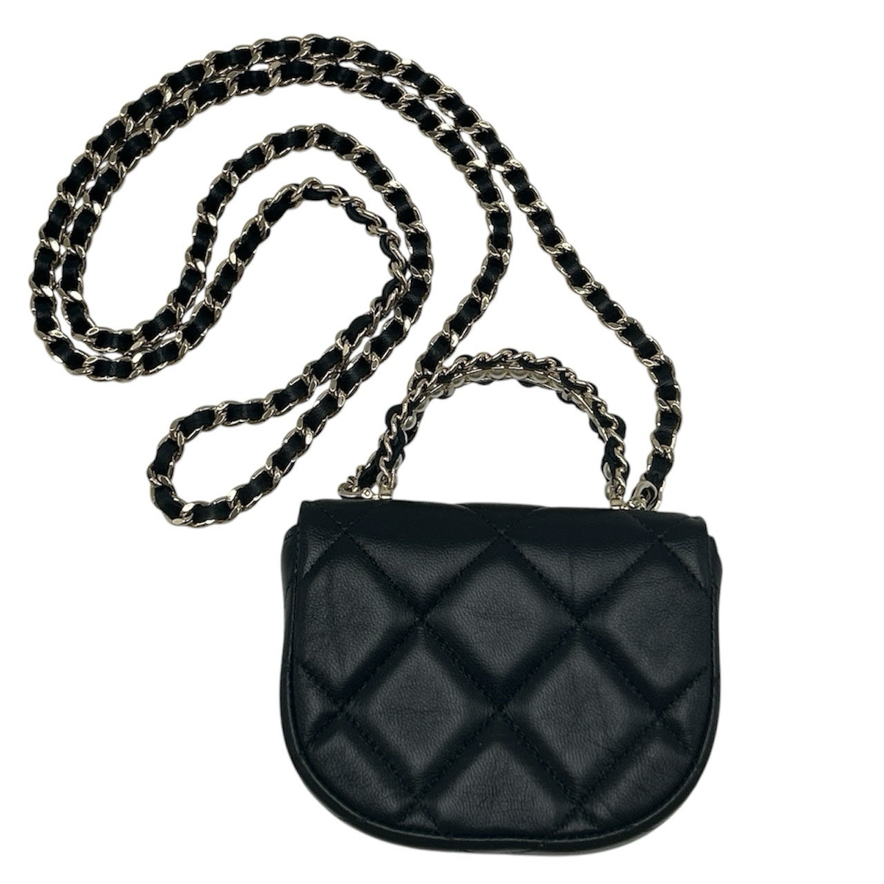 CHANEL Mini Mini Matelasse Quilted Lambskin Top Handle Micro CC Pearl Black image 6